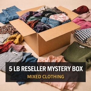 5lb Reseller Mystery Clothing Box | Mixed Brands & Styles | Bulk Wholesale Lot